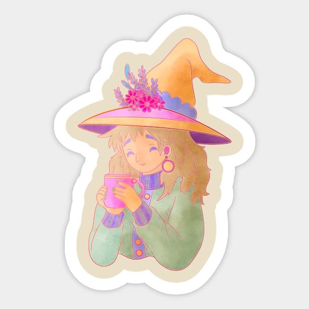 The Cozy Witch Sticker by Latisha Taylor Art